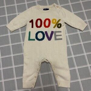 Baby GAP 100% Love One Piece Knit Romper 3 - 6 Months